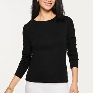 Talbots The Talbots Tee Pima Cotton Long Sleeve Black Capsule NTW-Large